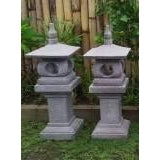 Rock Bird Bath: Oriental Lamp-Round