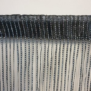 String Curtain Nz: Fly String Curtain- Black and Silver