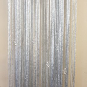 Fly String Curtain 3 Beaded-Silver Grey