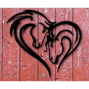 Love Heart Horses Wall Art 40cm