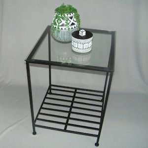 Coaster Side Table Nz: Glass Top Side Table With Shelf