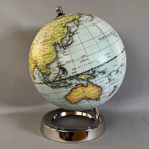 Home Decor Accessories Nz: Globe On Nickle Base 24x34cm