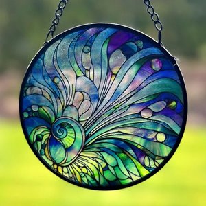 Paua Stained Glass Hanger 11.5cm