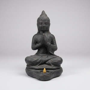 Greeting Buddha Candle Holder-Grey