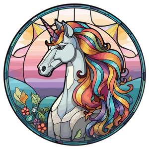 Unicorn Stained Glass Hanger 30cm