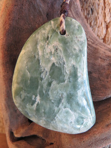 Products: Inanga Flower Jade Freeform Drop Pendant Woven Stone Jade