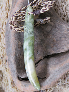 Products: Dappled Indonesian Jade Kuru Kapeu Pendant Woven Stone Jade