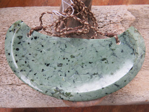 Products: Large Kokopu Jade Pectoral Pendant Woven Stone Jade