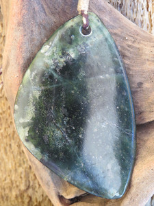Poison Bay Tangiwai Large Shield-Form Pendant Woven Stone Jade