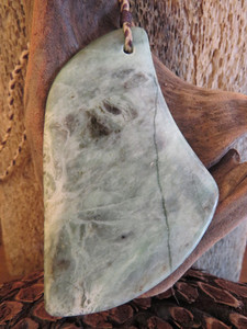 Products: Nelson Blue Nephrite And Diopside Freeform Drop Pendant Woven Stone Jade