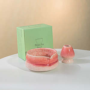 Kiln Fired Pink Matcha Set 2 Pieces
