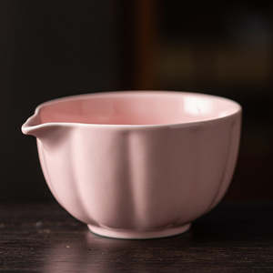 Sakura Pink Petal-Shaped Matcha Bowl
