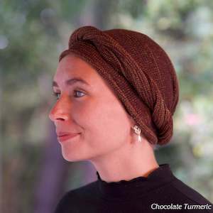 Scarves, Wraps: Chocolate Tumeric Turban