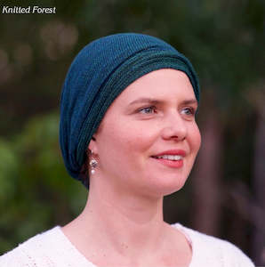 Headwear: Forest Green Knit Turban Wrap