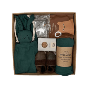 Deluxe Welcome Baby Gift Box - Forest Green