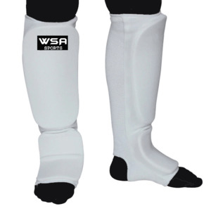 Shin Foot Protection: White Cotton Shin and Instep Protector