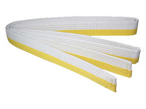 Belts: Half Yellow and Half White Belt