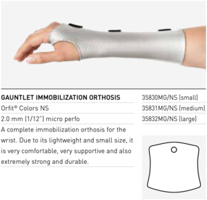GAUNTLET IMMOBILIZATION SPLINT Orfit Colours Precut - 2 piece pack