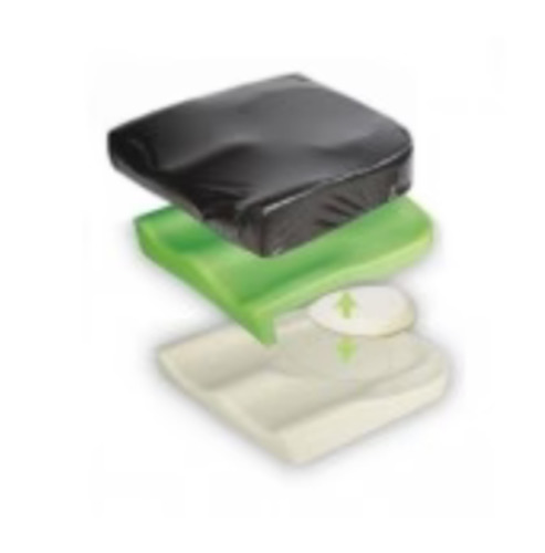 Pressure Relieving Cushions: Custom Cushion - medium to high pressure care seat cushion with sacral shelf