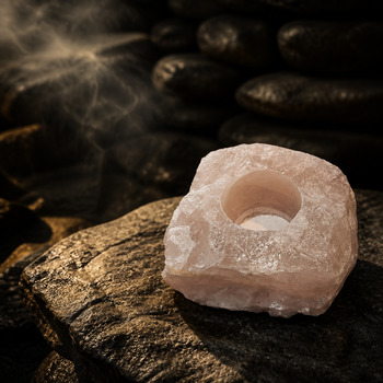 Rose Quartz  Candle holder