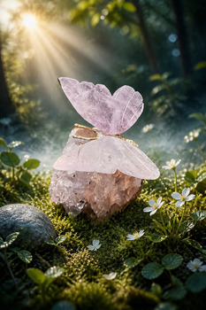 Other: Amethyst Butterfly on smokey Quartz