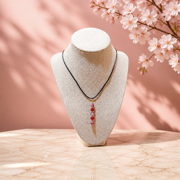 Jewellery Sets: Crackled glass red  and red glass pendant and earrings Gold