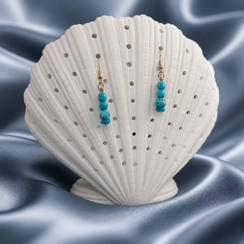 Turquoise and Amazonite pendant and Earring Gold