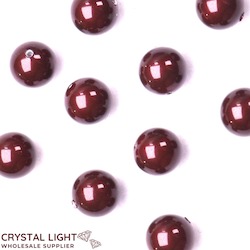 Swarovski Pearls: Swarovski Pearl Beads - Maroon /8mm
