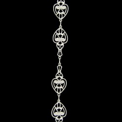 Chain: Silver Decorated Heart Chain