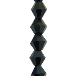 Rough and all other shapes: 6x6mm Black Bi-cone Beads