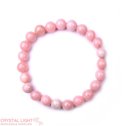 8mm Round Bead Bracelets: Pink Opal Bracelet 8mm