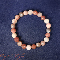 8mm Round Bead Bracelets: Mixed Moonstone 8mm Bracelet