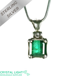 Green Tourmaline Faceted Pendant