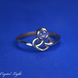 Sterling Silver Rings: Rainbow Moonstone Knot Ring