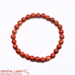 6mm Round Bead Bracelets: Red Jasper Bracelet 6mm