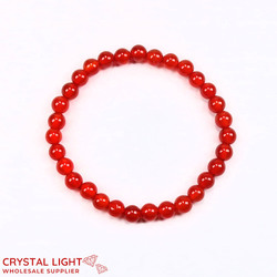 6mm Round Bead Bracelets: Red Agate Bracelet 6mm
