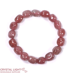 Tumble Bead Bracelets: Strawberry Quartz Tumble Bracelet