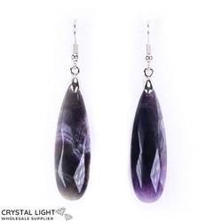 Non-Sterling Silver Earrings: Amethyst Faceted Drop Earrings