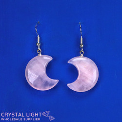 Rose Quartz Moon Earrings