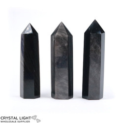 Polished Points By Quantity: Silversheen Obsidian Point