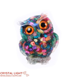 Resin Owl Small - Mixed Shell
