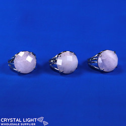 Non Sterling & Other Rings: Rose Quartz Round Faceted Ring