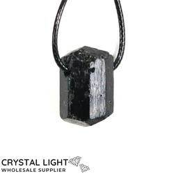 Black Tourmaline Drilled Pendant