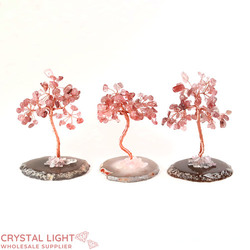Small/Extra Small Trees: Strawberry Quartz Tree on Agate Slice