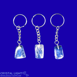 Clear Quartz Tumble Keychain