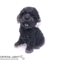 Resin Dog - Black Obsidian