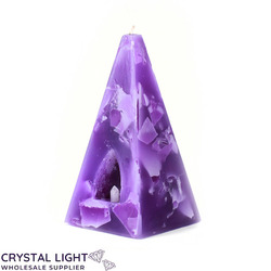 Crystal Candles: Purpurite Pyramid Candle Medium