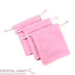 Pink&nbsp;Velvet Drawstring Pouch