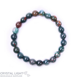 8mm Round Bead Bracelets: Bloodstone Bracelet 8mm