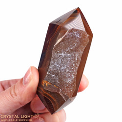 Double Terminated Polished Points: Agate Druse DT Point